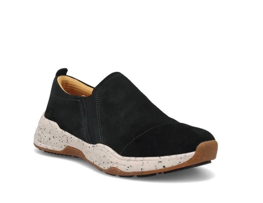 Taos Women's Super Step In Sneaker Walking Black Leather Nubuck Size 8